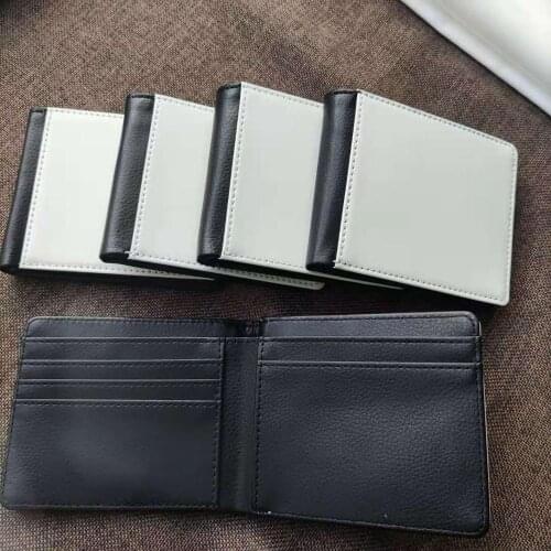 Free Shipping 20pcs/lot Blank Sublimation Men Leather Wallet for Hot transfer Printing Leather Purse Blank consumables DIY