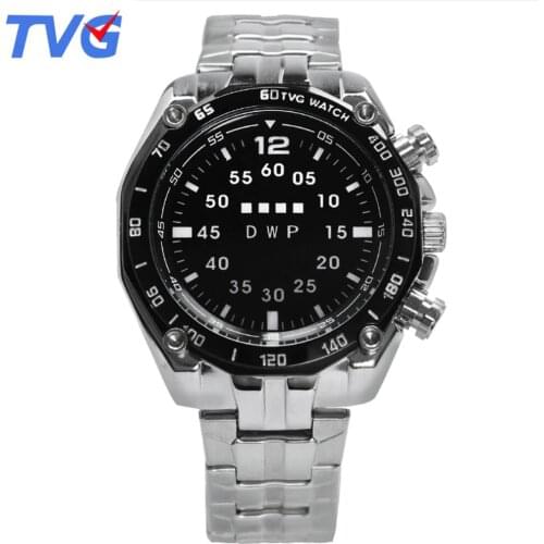 TVG Watch Men Wrist LED Watch for Men Digital Watches Alloy Strap Luminous Unique Display Wristwatch KM-3101 Dropshiping Tool