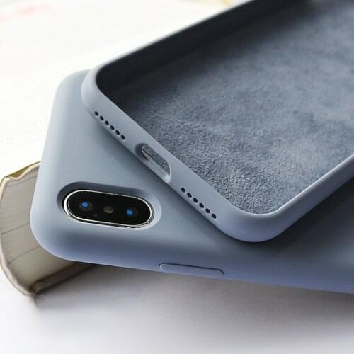 Silicone Case For iPhone 6 6S 7 8 Plus X XS Max XR 11 Pro Max 12 Soft Liquid Phone Case For iPhone XS Max Case Full Protective