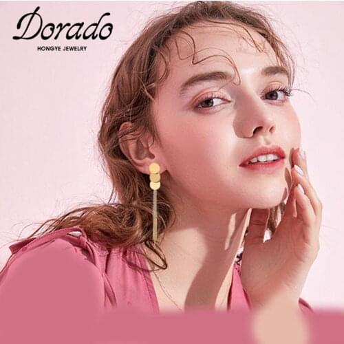 Dorado Long Link Chain Tassel Drop Earring for Women New Round Pendant Fashion Wedding Party Jewelry Pendientes Mujer 2020