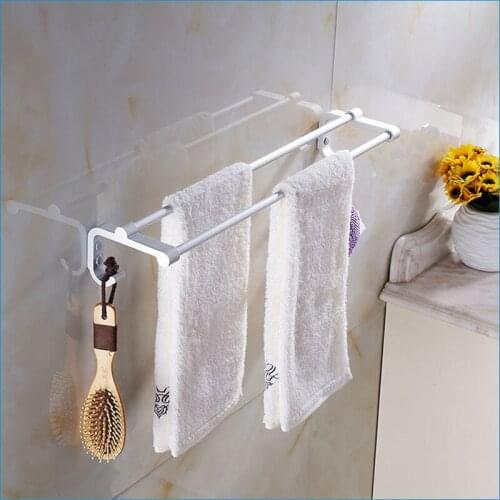 Bathroom double towel bars,50cm Length Space aluminum towel bar,wall mounted bath towel rack,J15488