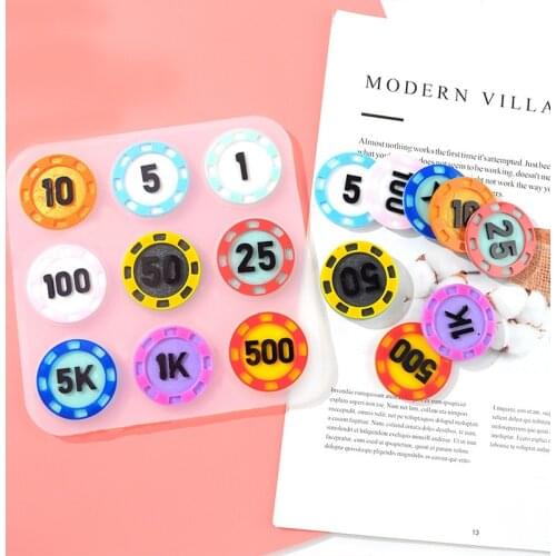 DIY Epoxy Mold Resin Commemorative Coin Mold Collection Entertainment and Leisure Digital Chips Bitcoin Silicone Mold