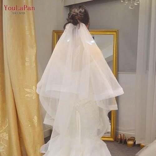 YouLaPan V69 Bridal Wedding Veil with Comb Two Layer Soft Face Veil for Girls Women Elegant Wedding Hair Accessories