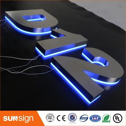 H30custom Dimmable stainless steel LED Backlit letters signs