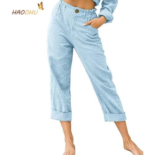 Женские брюки с высокой посадкой HAOOHU China At AliExpress