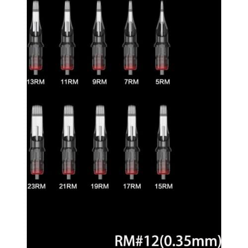 HELLO 20Pcs Round Magnum φ0.35mm Disposable Tattoo Cartridge Needles Rotary Pen Sterile Tattoo Eyebrow Tattoo Machine RM