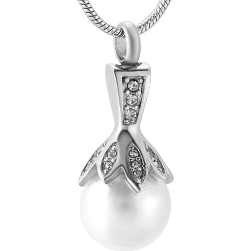 IJD9932 Newest Design Cremation Jewelry man-made Pearl Ash Holder For Pet/Human Cremation Urn Pendant Vintage Jewelry Exquisite