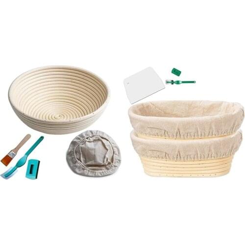 Proofing Basket By Caesar Bread,10 Inch Round Sourdough Set With Artisan Sourdough Bread Bakery Basket,Dough Scraper