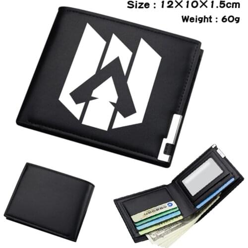 Game Apex Legends Short Bifold Wallet Photo Card Holder Fashion PU Student Purses Otaku Mens Womens Leather Black Wallets