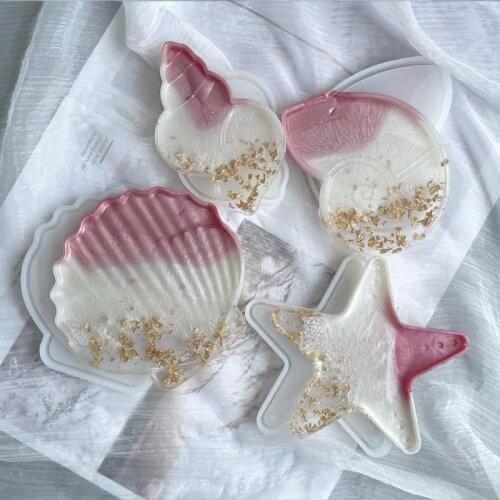Marine Shell Series Epoxy Mould Dish, Starfish Conch Shell Mould Resin Epoxy Kit and Molds Silicone Mould Resin