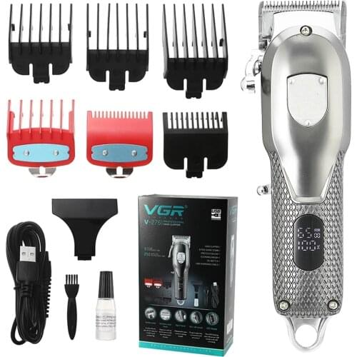 VGR 276 Silver Hair Clipper Men Electric Hair Trimmer Hair Cutting Machine Rechargeable Hair Cut Corded Cordless Salon Tool