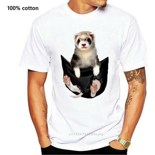 Men T Shirt Ferret pig pocket Ladies T-Shirt Women T-Shirt