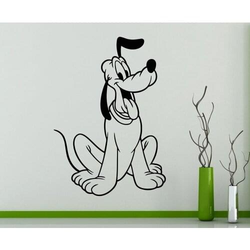 Dog Wall Sticker Pluto Cartoon characters Vinyl Wall Stickers for Kids Room Nursery Decoration Waterproof Removable Mural X674