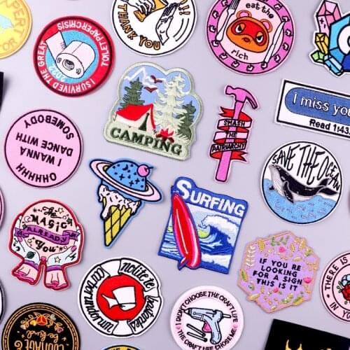 Camping Patch Embroidery For Clothing Stripes Badge Patches For Clothes Wilderness Patch Iron On Patches On Clothes DIY Decor