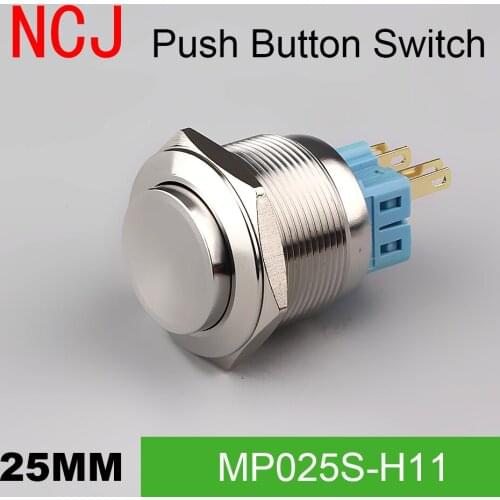 NCJ 25mm Metal Push Button Switch IP67 Maintained Alternate Latching & self-reset Momentary Reset