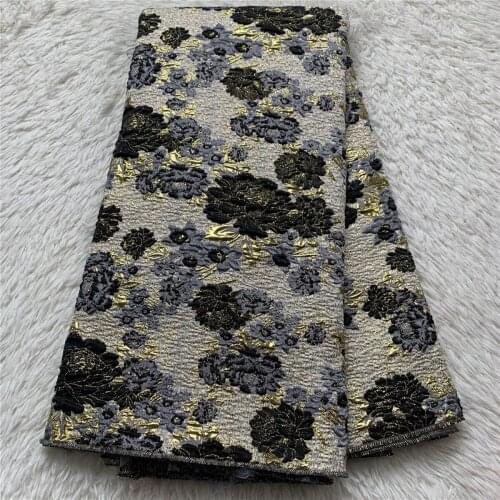 Latest Floral Brocade Fabric Jacquard Lace Cloth Nigerian Damask Organza Mesh Material French Tulle Net Tissus For Sewing YXZ002