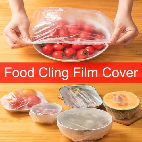 Disposable Food Cover Plastic Wrap Elastic Food Lids Caps Hair Bowls Dustproof Covers Shower Cups Or Food For Fruit W2V6