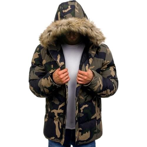Parkas Men Winter Coat Thick Clothes Men Fashion Camouflage Cotton-padded Coat