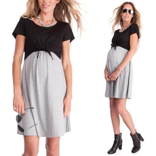Breastfeeding Dresses Maternity Clothes For Pregnant Women Clothing Pregnancy Dresses Mother Loose Casual Wear Evening Dress