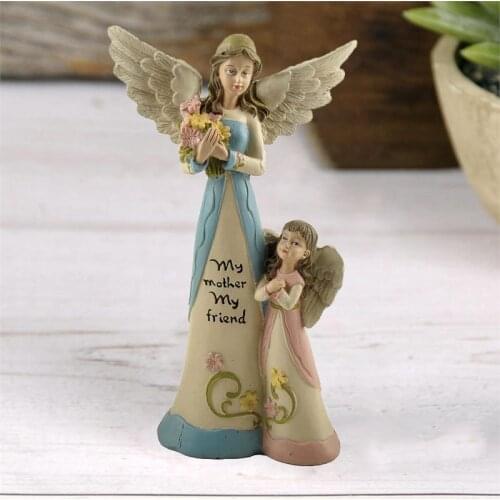 Dropshipping New Design Mothers Day Creative Gift Lovely Girl Flower Fairy Statue Home Dectoration Polyresin Angel Figurines