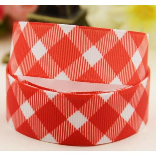7/8'' 22mm,1" 25mm,1-1/2" 38mm,3" 75mm check pattern Printed grosgrain ribbon party decoration 10 Yards X-02464