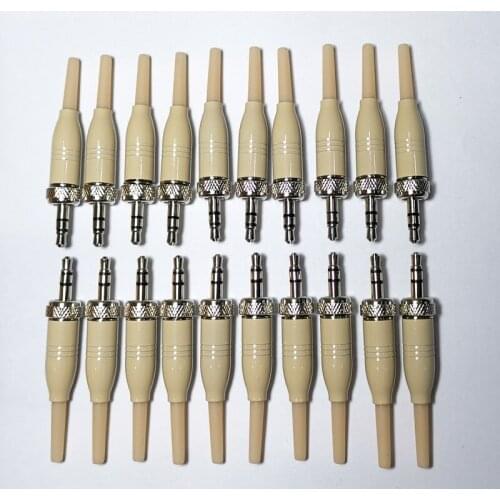 DIY 20pcs/lot Black Beige 3.5mm 1/8 Stereo Screw Audio Lock Connector for Sennheiser Sony Nady Audio2000S Mic Spare Plug Adapter