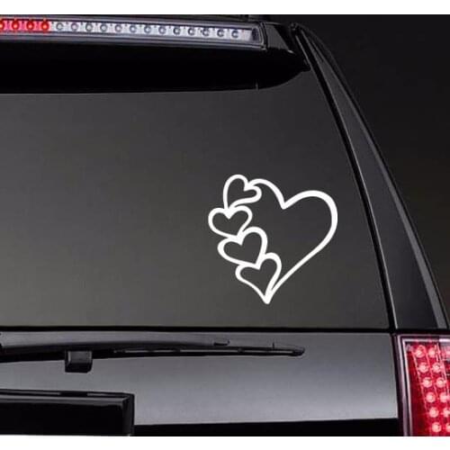 Hearts One Large And 4 Small Car Body Stickers Window Door Decal Funny Top Quality Waterproof ZP0203