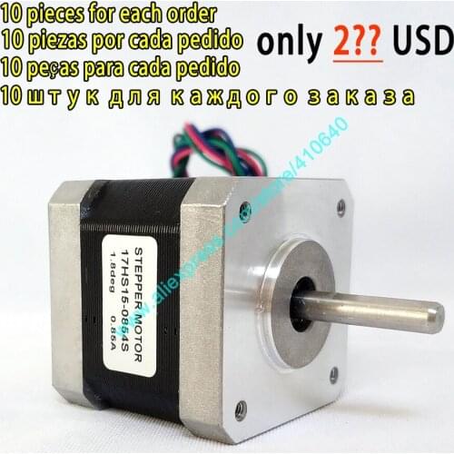 10 pieces Stepper Motor 17HS15-0854S L 39 mm Nema17 with 1.8 deg 0.85 A 36 N.cm and 4 lead wires LOW FACTORY PRICE