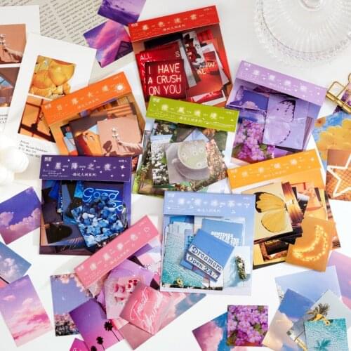 40PCS Life In The World Sticky Diary Stickers Aesthetic Scrapbook Sticker for Notebooks Stationery Supplies Accessories