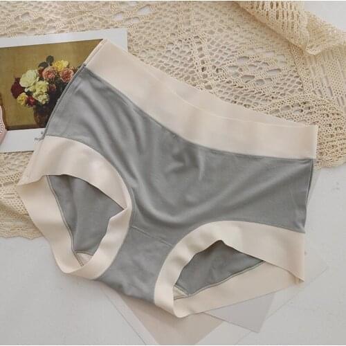 Panties High Waist Briefs for Women Color Contrast Modal Comfort Female Lingerie Knickers Skin-Friendly Intimates Underwear