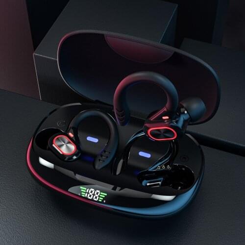 TWS HiFi Stereo Wireless Earphones Waterproof Sport Headsets LED Display Bluetooth-Compatible Headphones Earbuds With Microphone