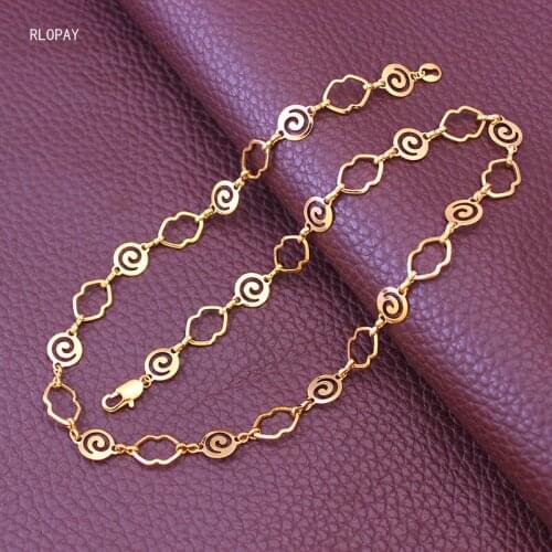 Top Quality European and American Popular Ladies Gold Plating Chains Necklace Lip Pattern Copper Jewelry Necklace