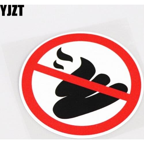 YJZT 10CM*10CM Fun Warning Mark No Pooping PVC Car Sticker Decal 13-1026