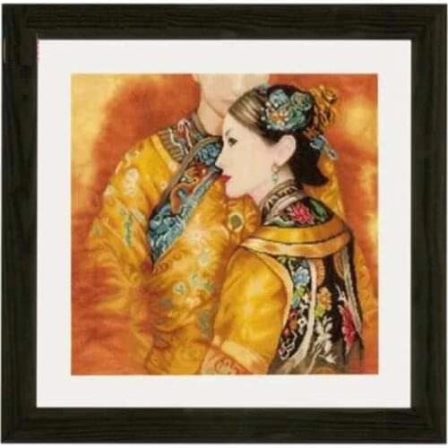 Gold Collection Chic Counted Cross Stitch Kit Asian Couple Lan 0147587 Chinese Man and Woman Love