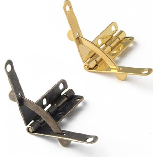 2pcs Gold woodwork hinge antique Close Lift Up Stay Support rod Hinges for wooden Box Cabinet Door Decor furniture accessories