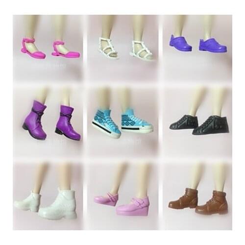 1/6 High Heel Shoes For Dolls For Licca Momoko Doll Blyth doll Shoes Fashion Plastic Shoes For Girls Dolls White Red Shoes