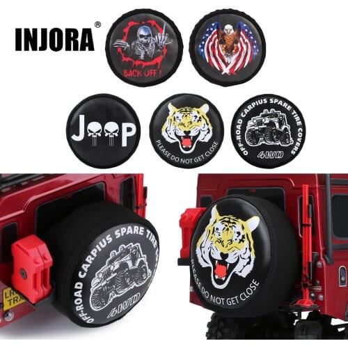 1PCS INJORA TRX4 Leather Spare Tires Cover for 1/10 RC Crawler Traxxas TRX-4 AXIAL SCX10