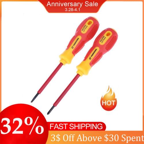 1pcs Screwdriver Multi-purpose Electricians Insulated Magnetic Electrical Hand Screwdriver Repair Tool