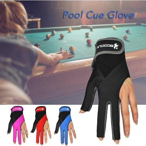1 PCS Pool Cue Gloves Billiard Three Cut Gloves Left Hands Gloves Billiard Accessories for Unisex Women and Men