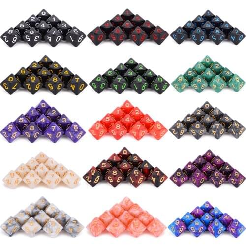 10pcs D10 Sided Polyhedral Dice for Tabletop RPG World of Darkness Vampire Set of 10 D10