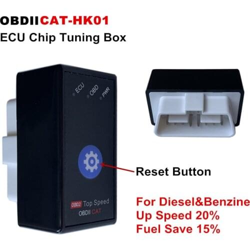 100pcs DHL OBDIICAT-HK01 Super OBD2 For Both Benzine &Diesel Cars ECU Chip Tuning Box Cars Plug and Drive OBDII ECO NIitro
