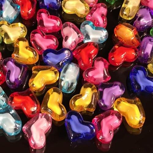 20pcs 20mm Heart Beads for Jewelry Making Transparent Acrylic Spacers Handmade Necklace Bracelet Big Loose Beads Accessories