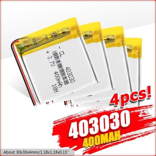 3.7V 400mAH 403030 Polymer lithium ion / Li-ion battery for TOY,POWER BANK,GPS,mp3,mp4,MP5 Smart Watch,Power Bank Speaker