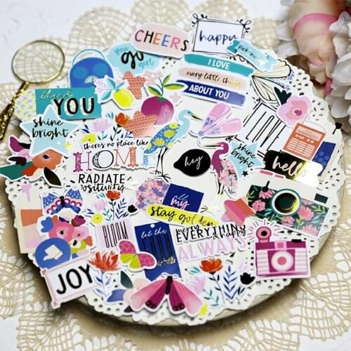 44pcs Shine Bright Paper Stickers for DIY Scrapbooking/photo album Decoration Card Making Crafts