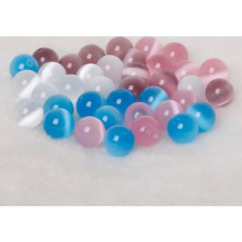 5AAA+10mm Opal Cymophane Stones Round Spacer Loose Beads Necklace Bracelet Charms Jewelry Making