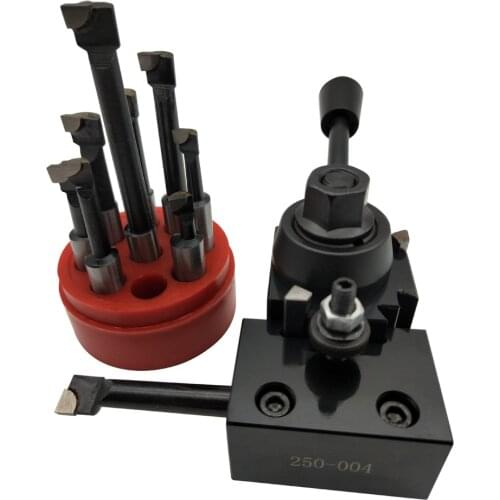 6pcs 250 Cuniform Type Quick Change Toolpost Tool Holder Set with 6-9" Lathe Swing