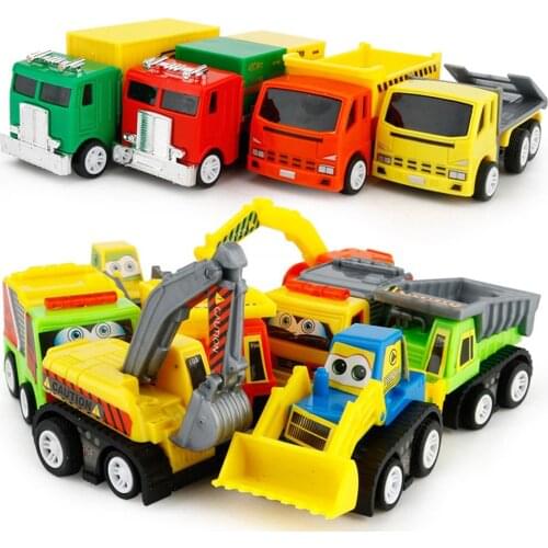8pcs Friction Powered Push And Go Car Toys For Boys Construction Vehicles For 1 Year Old Boys Birthday Gift