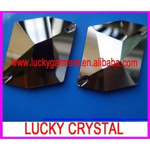 Free shinpping 26*21mm sew on crystal jet hematite color 3070 hot sell very shine and high quality