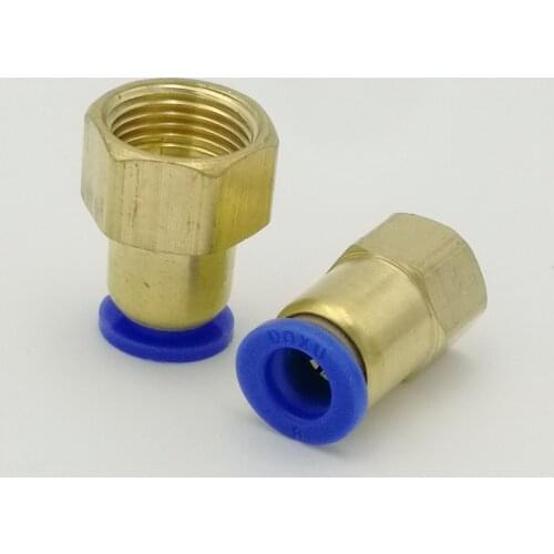 Free shipping BSPT PCF14-04, 2pcs 14mm to 1/2" Pneumatic Connectors Female straight one-touch fittings
