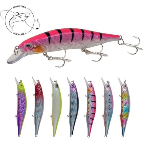 Bionic Bait Fishing Lures7 Colors 15.5g/12cm Artificial Minnow Floating ABS Plastic Hard Bait Wobbler 3D Eyes 4# With BBK Hook